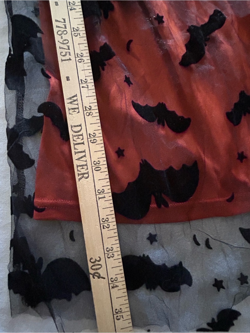 Tulle Skirt Velvet Bats Elastic Waist Halloween Party Layered Mesh NWT Size L - Picture 6 of 8